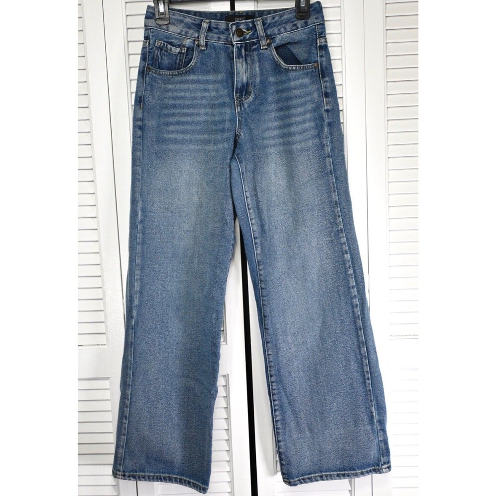 RISE SUPPLY CO Blue Denim High Waist Wide Leg Jeans Juniors Size 1